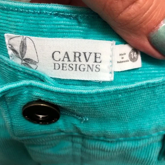 Carve Design Oahu Corduroy Cut Off Shorts Size 14 Color Blue - Picture 8 of 9